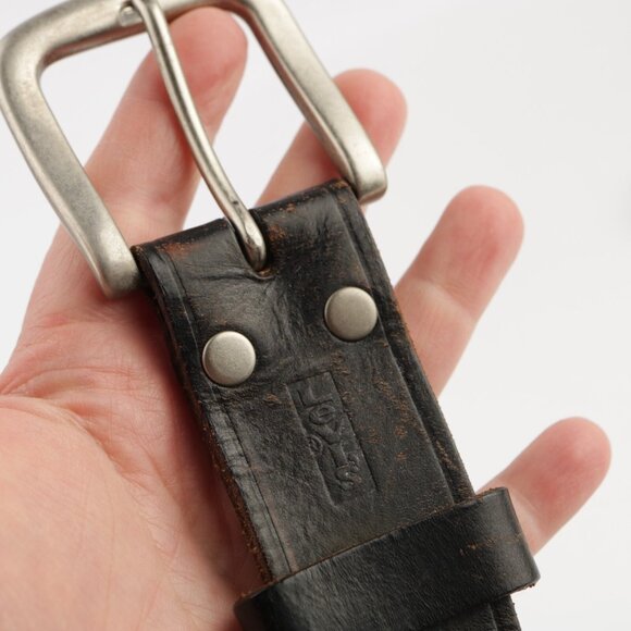 Levis Mens Belt Size XL Extra Large 42 44 Brown Leather 2" Width Work Sturdy - Picture 10 of 11